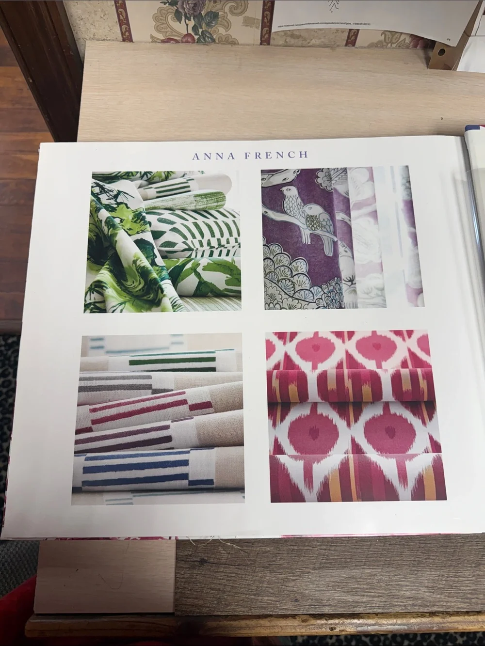 Nara Pink and White Decorative Home Accent Wallpaper Sample Book